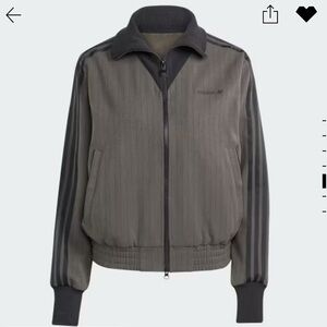 Adidas Originals Tailored Track Jacket in Shadow Olive Pinstripe size L